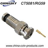 CCTV Male Compression BNC Connector for Coaxial Cable (CT5081/RG59)