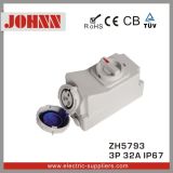 IP67 3p 32A Socket with Switches and Mechanical Interlock