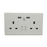 UK Plug Dual USB Wall Socket and Switch 13A 250V Ce RoHS Certificated