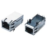 Single RJ45 Magnetic Jack Poe Transformer with LEDs/EMI Shielding