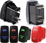 Laser Blue LED Light Bar Rocker Switch on-off LED Light 20A 12V, 5pin Switch Carling Style