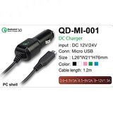China Factory Premium Qualcomm Quick Charge 3.0 Car Charger USB Car Charger for Android Smartphone