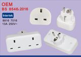 High Quality BS EU to 2 Port UK Travel Power Plug Adapter Converter