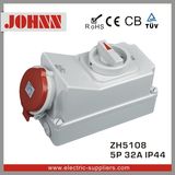 IP44 5p 32A Industrial Socket with Switches and Mechanical Interlock