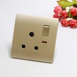 2018 New Model UK Standard One Gang Switched 15A Socket with Neon