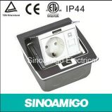 Stainless Steel Pop up Type IP 44 Waterproof Floor Outlet Box with 10A Universal Sockets