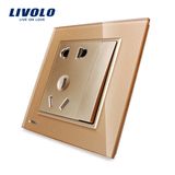 Livolo UK Five Pins 16A Socket with 1gang 2way Switch Vl-W2z1ds-11/12/13