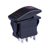 7 Pin Dpdt Marine Boat Waterproof Rocker Switch on-off-on with Two Light