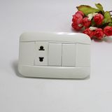 Two Gang One Way Switch and 15A Socket