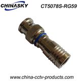 Waterproof CCTV Male Compression BNC Connector for Rg59 Cable (CT5078S/RG59)