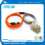 Indoor PVC/LSZH MTP/MPO-LC Om3 Fiber Optic Patch Cord/ Communication Cable