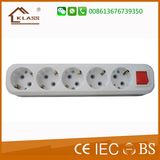 5-Way Extension Euro Socket with/Without Cord and Switch