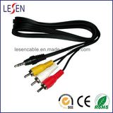 AV Cable, 3.5mm 4 Cores Stereo to 3 RCA Plugs