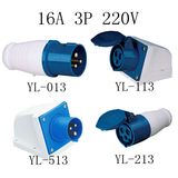 16A 2p+E 220-250V 3pin Industrial Plug and Socket Blue Nylon PA66