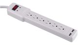 6 Outlets Surge Protector Power Strip with 2 USB Charging Ports Max. 2.1A-UL/cUL/ETL/cETL Approval