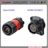 Black Red Plastic M20 3pin Circular Connector