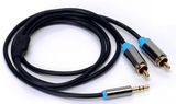 DC 3.5mm to 2RCA AV Cable with Metal Shell