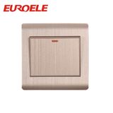 Brushed Champagne Aluminum Plate 1 Gang Wall Switch