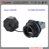 Waterproof IP65 RJ45 Connector for panel Mount