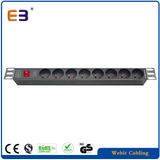 1u Rack Mountable French Type Power Strip for Server Rack