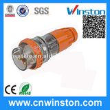Waterproof Three Phase 3 Round Pin Straight Plug with CE