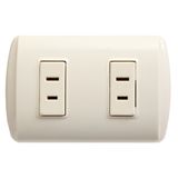 Two Gang 2 Faly-Pin 16A Electrica Wall Duplex Receptacle