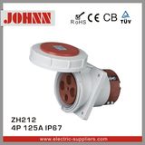 IP67 4p 125A Slopping Panel Mounted Industrial Socket