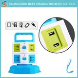Two Layer 1.8m Electrical Multi Vertical Rotating Socket USB Outlet Power Strip Socket