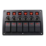 6 Gang Car Boat Marine Rocker Switch Panel Breakers Charger 12/24V