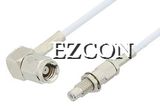 SMC Plug Right Angle to SMC Jack Bulkhead Cable