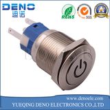 Silver Metal Blue Light Push Button Switch