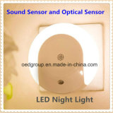 Round Sound Sensor and Optical Control LED Night Light