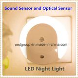 Round Sound Sensor and Optical Control LED Night Light