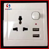 Factory Wholesale Mobile 2 Port Wall USB Socket Charger