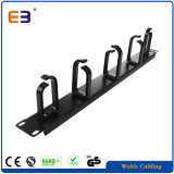 1u 19'' Metal Cover Wire Organiser with Plastic Ring Patch Panel Cable Manager for Network Cabinet
