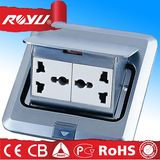 Waterproof Square Brass Double Universal Socket for Floor
