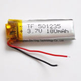 China Manufacturer 3.7V 180mAh 501235 Lithium Polymer Lipo Li Ion Rechargeable Battery for Camera Headset Earphone