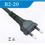 Inmetro Approval Brazil 2-Pin Power Cable with Plug (B2-20)