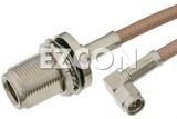 SMA Male Right Angle to N Female Bulkhead Cable