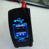DC 24V Car Auto Boat Motorcycle Dual USB Charger Power Adapter (DS2013-L)