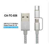 Micro USB Type-C Cable, Micro USB+Type C 2 in 1 Adapter Charging Cord Phone Charger for Android Devices and Type-C Devices