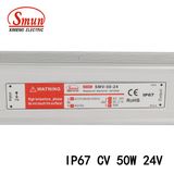 50W 24V 2A Waterproof IP67 Constant Voltage LED Driver SMPS