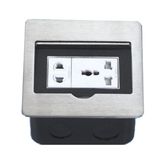 Square Grey 2 Gang 2 Pole New Hidden Type Floor Socket