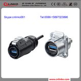 Lp24 USB3.0 Cable Connector/ USB Data Waterproof Connector