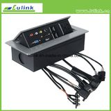 HDMI+USB+VGA+2*Cat5e+3.5mm+Power+RCA Cable, Pop up Type Desktop Socket
