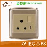 15A 250V One Gang Multi Switch Socket with Neon