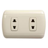Factory Direct 2 Gang 2 Pin Ivory Outlet Socket