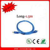 USB 2.0 Am to Bm Printer USB Cable L=1.5m Transparent Blue