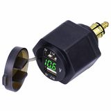 BMW DIN Hella Plug to 4.2A Dual USB Charger Adapter with LED Voltmeter for Motorcycle