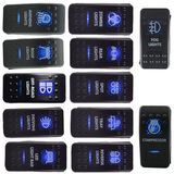 12V 20A Bar Arb 5p Push Rocker Toggle Switch Blue LED Light Waterproof